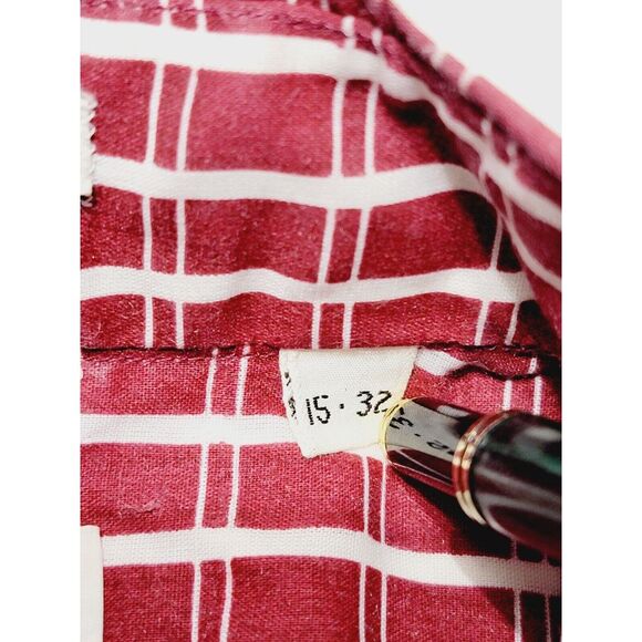 Pierre Cardin Shirt Mens 15 / 32 Vintage Late 70s I Magnin Gingham Long Sleeve - Picture 6 of 8
